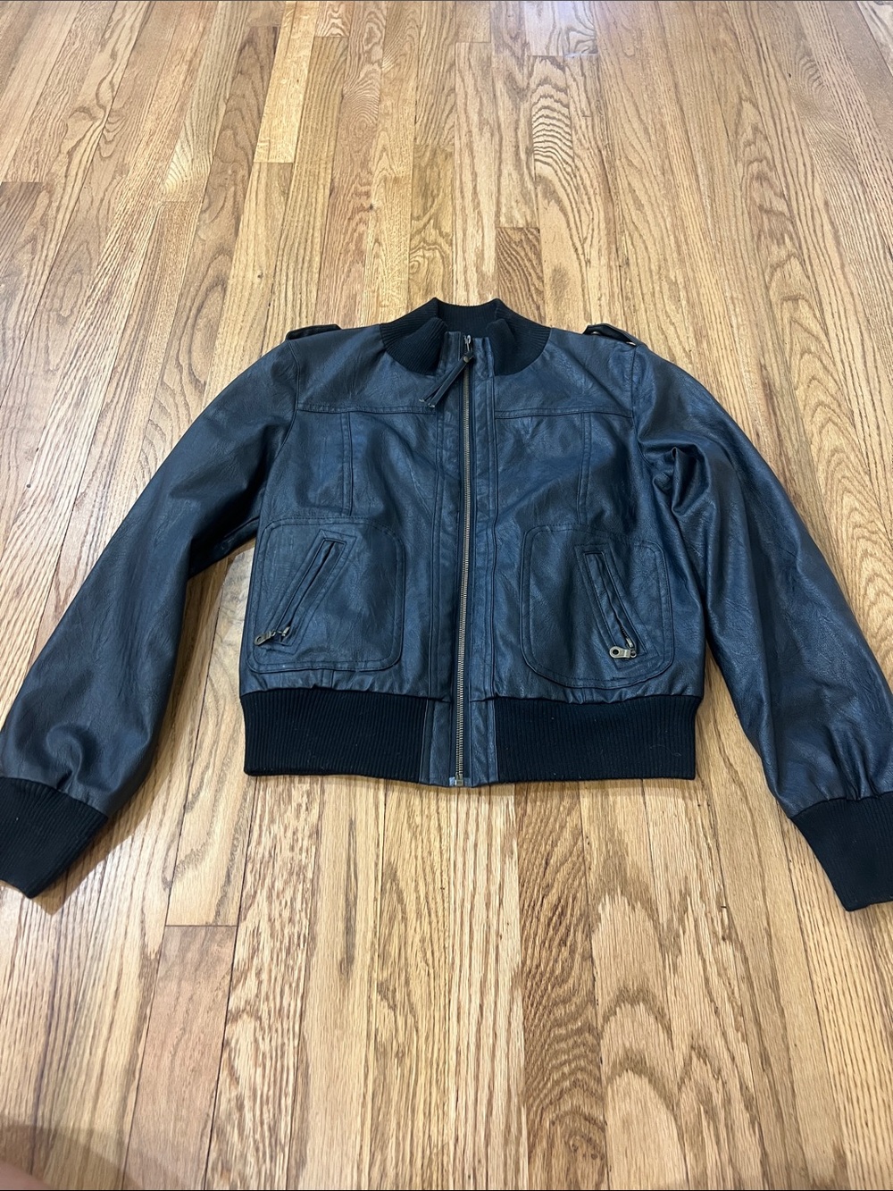 Black Faux Leather Jacket